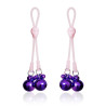 Pinzas Pezones Calaberas y Cascabeles Silicona y Metal Rosa Purpura