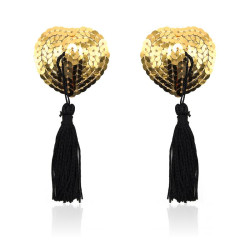 Pezonera de Corazon con Lentejuelas Doradas