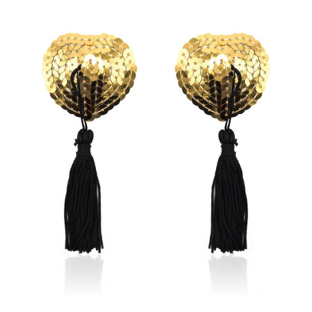 Pezonera de Corazon con Lentejuelas Doradas
