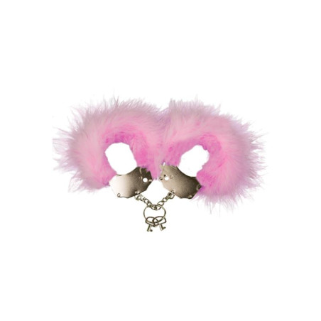Esposas Metal con Plumas Rosa