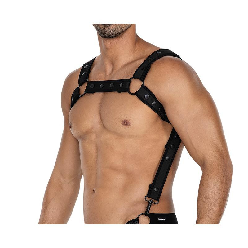 H4RNESS05 Arnes de Pecho Neon Negro Talla Unica