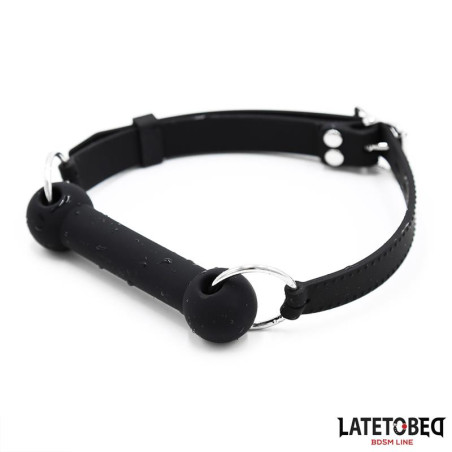 Mordaza Hueso Silicona Negro Ajustable