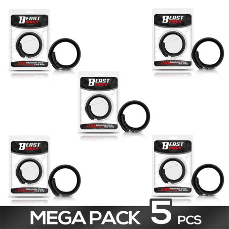 Pack de 5 Anillo Pene Ajustable Silicona Solida 15 21 cm