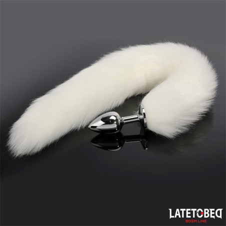 Plug Anal con Cola Blanco 40 cm