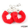 Esposas de Metal Furry con Pelo Rojo