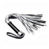 Flogger Cuero Sintetico Plateado y Negro