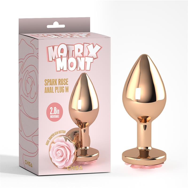 Plug Anal con Joya de Rosa Color Rose Talla M